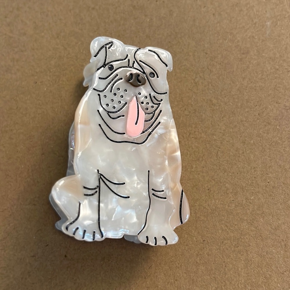 Bulldog hair clip new